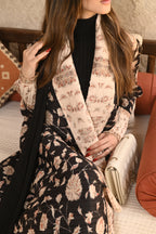 Black and Ivory Vintage Plisse Abaya