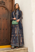 Indigo Vintage Plisse Abaya