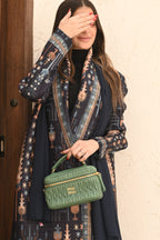 Indigo Vintage Plisse Abaya