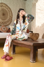 Multicolor Zodiac Printed Soft Linen Touch Summer Co-ord Set