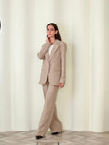 Haneen X Becosy Suit: Jacket and Trousers in Beige