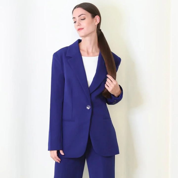 Haneen X BeCosy Suit: Jacket and Trousers in Royal Blue