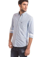 U.S. Polo Men's Full Sleeve Shirt in Blue Stripes