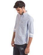 U.S. Polo Men's Full Sleeve Shirt in Blue Stripes