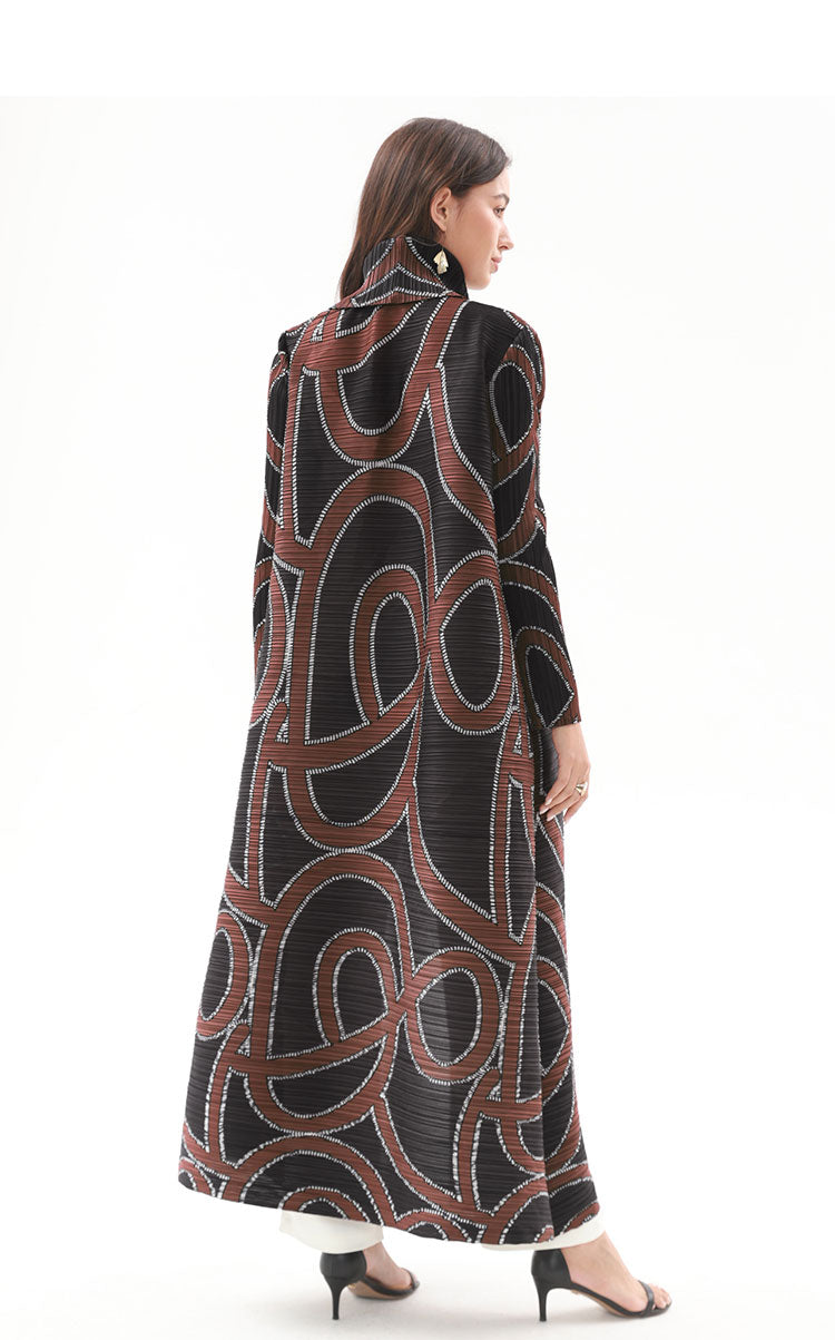 Black and Brown pleated abaya