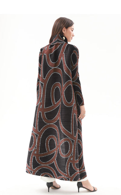 Black and Brown pleated abaya