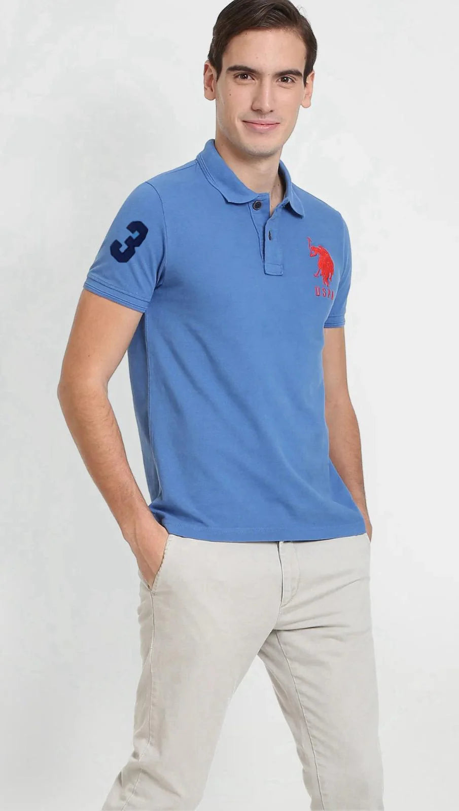 U.S. Polo Men's T-Shirt in Light Blue