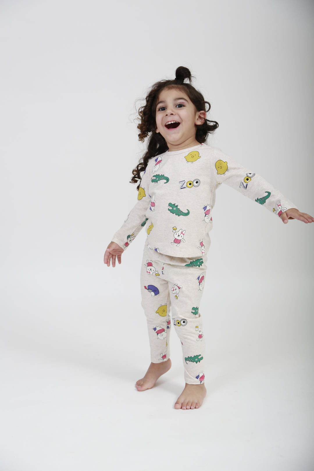Be Cosy Kid's PJ Set with Zoo Print