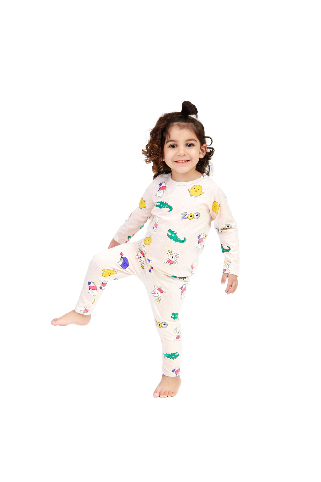 Be Cosy Kid's PJ Set with Zoo Print
