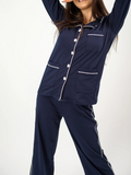 Be Cosy Classic PJ Set in Navy Blue
