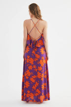  Multicolor Floral Pattern Ruffle Dress with Cami Straps