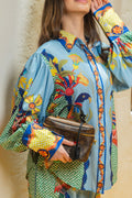 Multicolor Peacock Print Soft Linen Touch Summer Co-ord Set