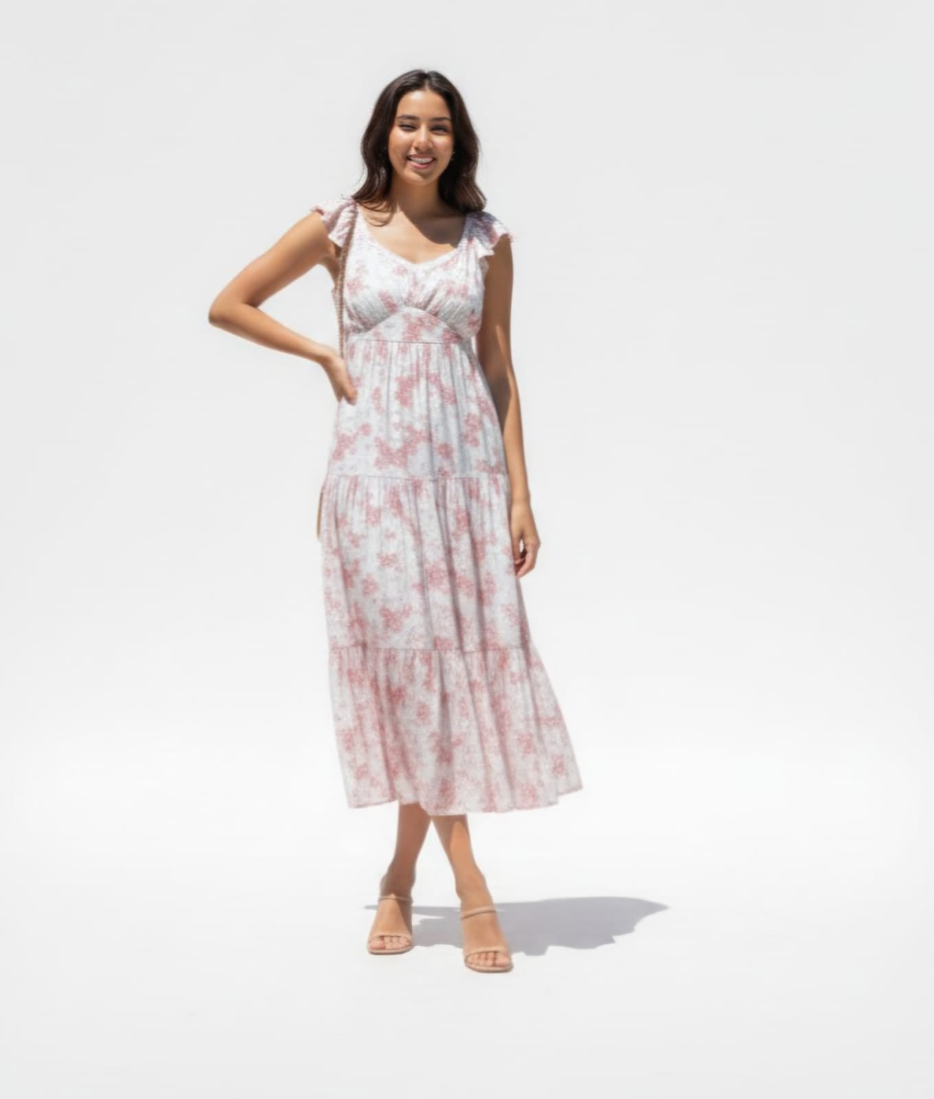 Soft Pink Tiered Summer Dress