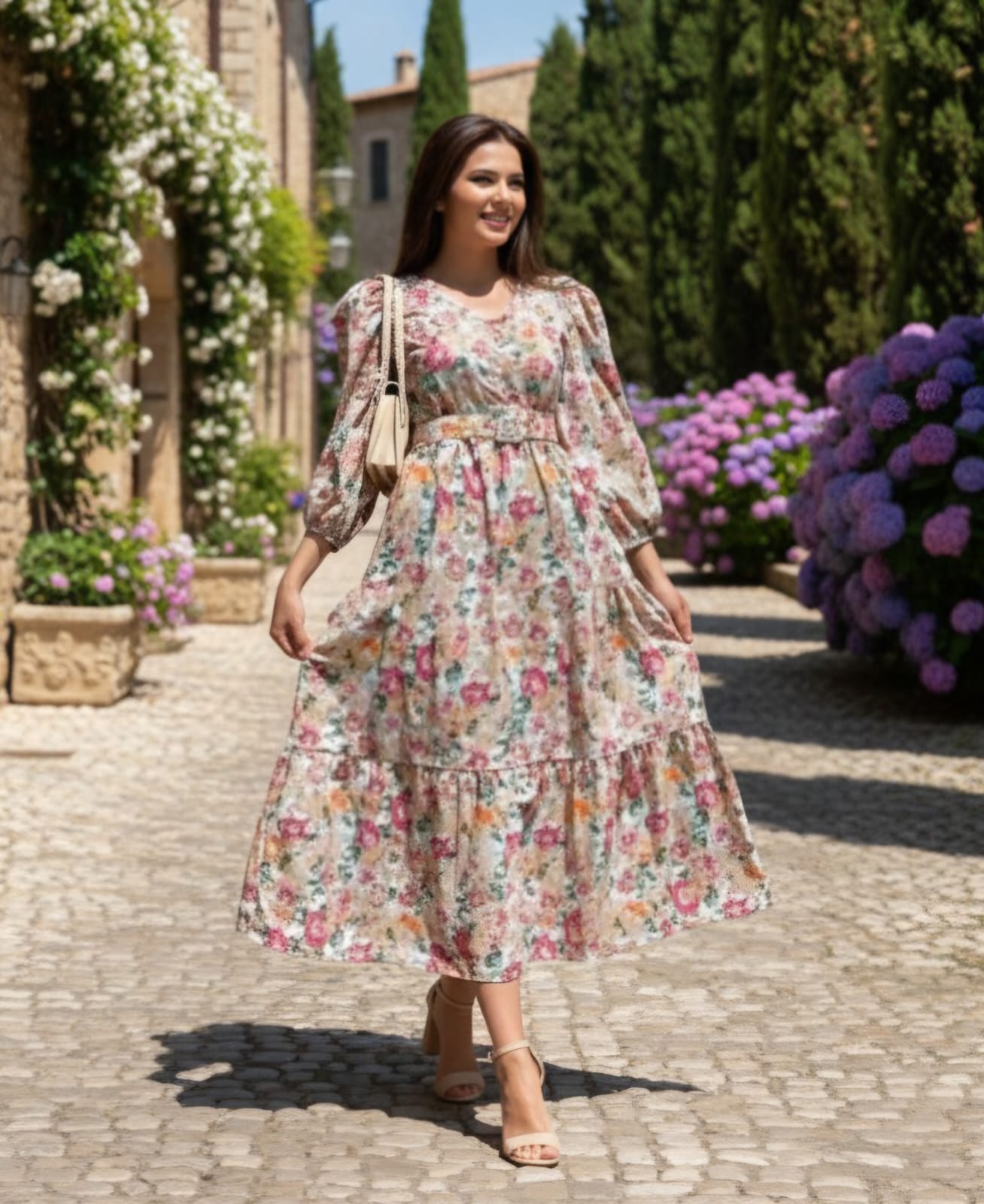 Multicolor Floral Print Boho Dress