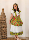 Kids Dress in Green and White