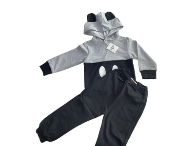 Be Cosy winter Kids cotton black and grey set with hoodie