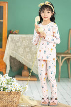 Be Cosy Girl's Pink PJ Set with Jelly Fish Print
