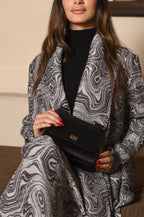 Grey Marble Plisse Abaya