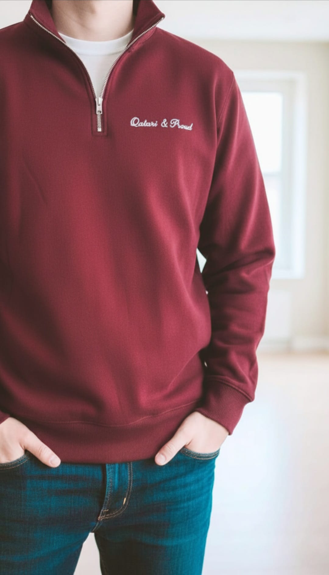 QND Maroon Zipper Tops