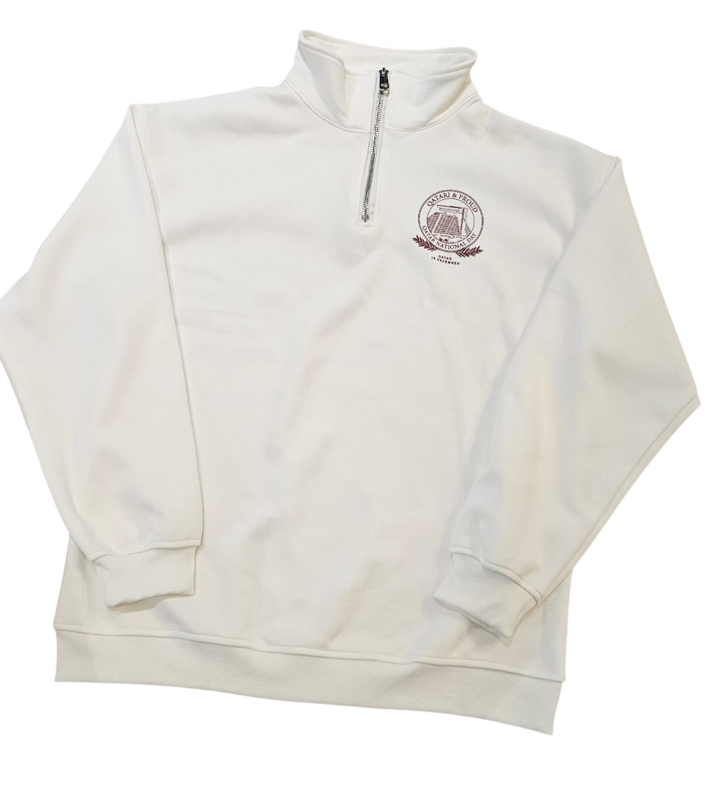 QND White Zipper Tops