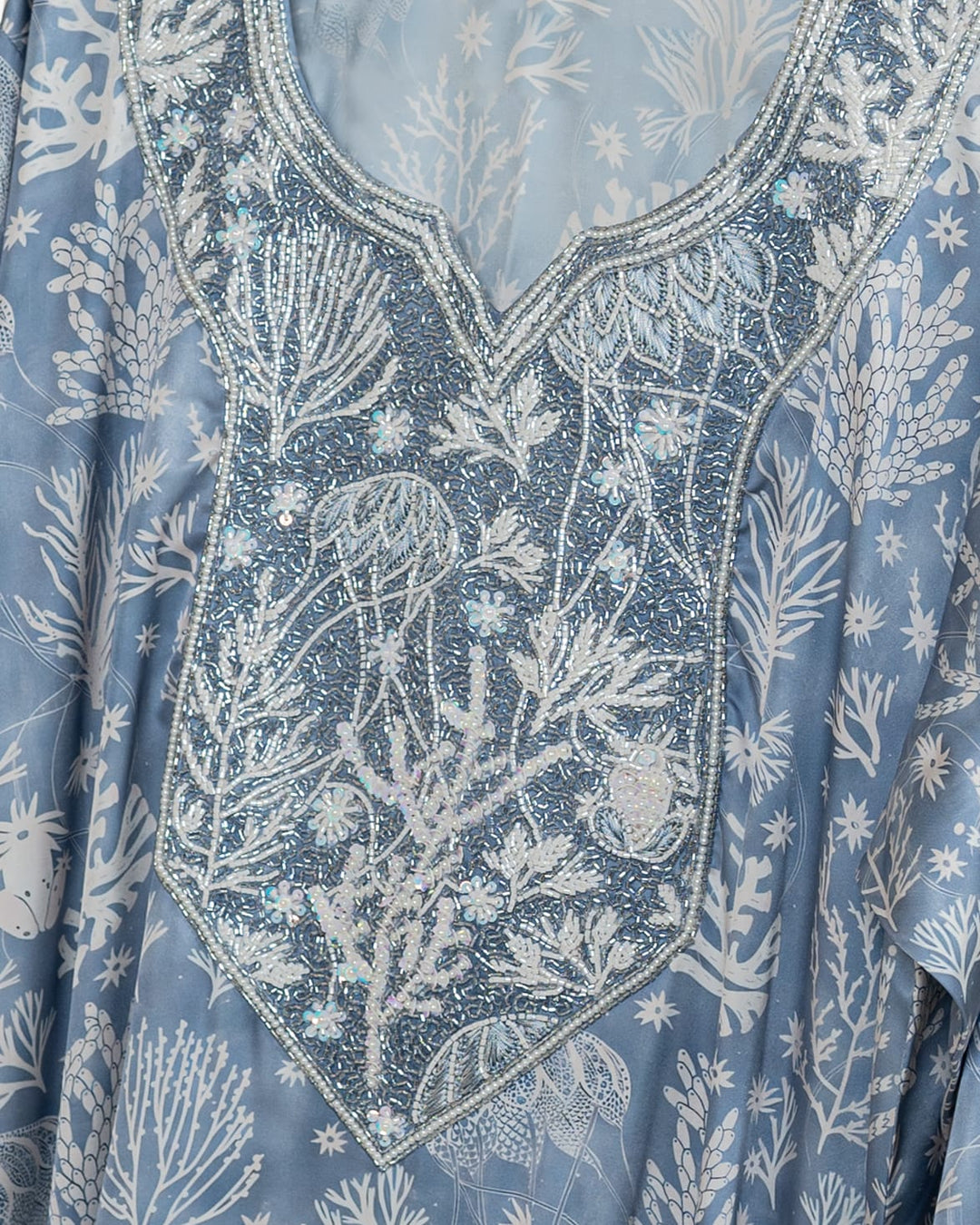 Misty Blue Coral Mukhwar