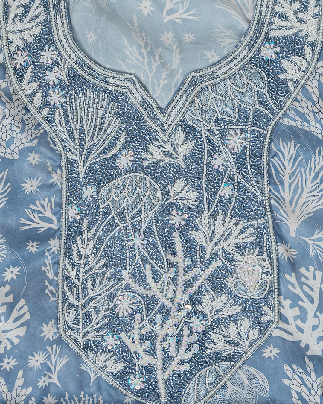 Misty Blue Coral Mukhwar