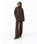 Brown Ribbed  Knitted Co-Ord Set