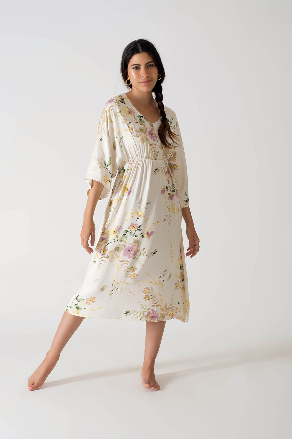 Be Cosy Soft Yellow Nightdress with Floral Print