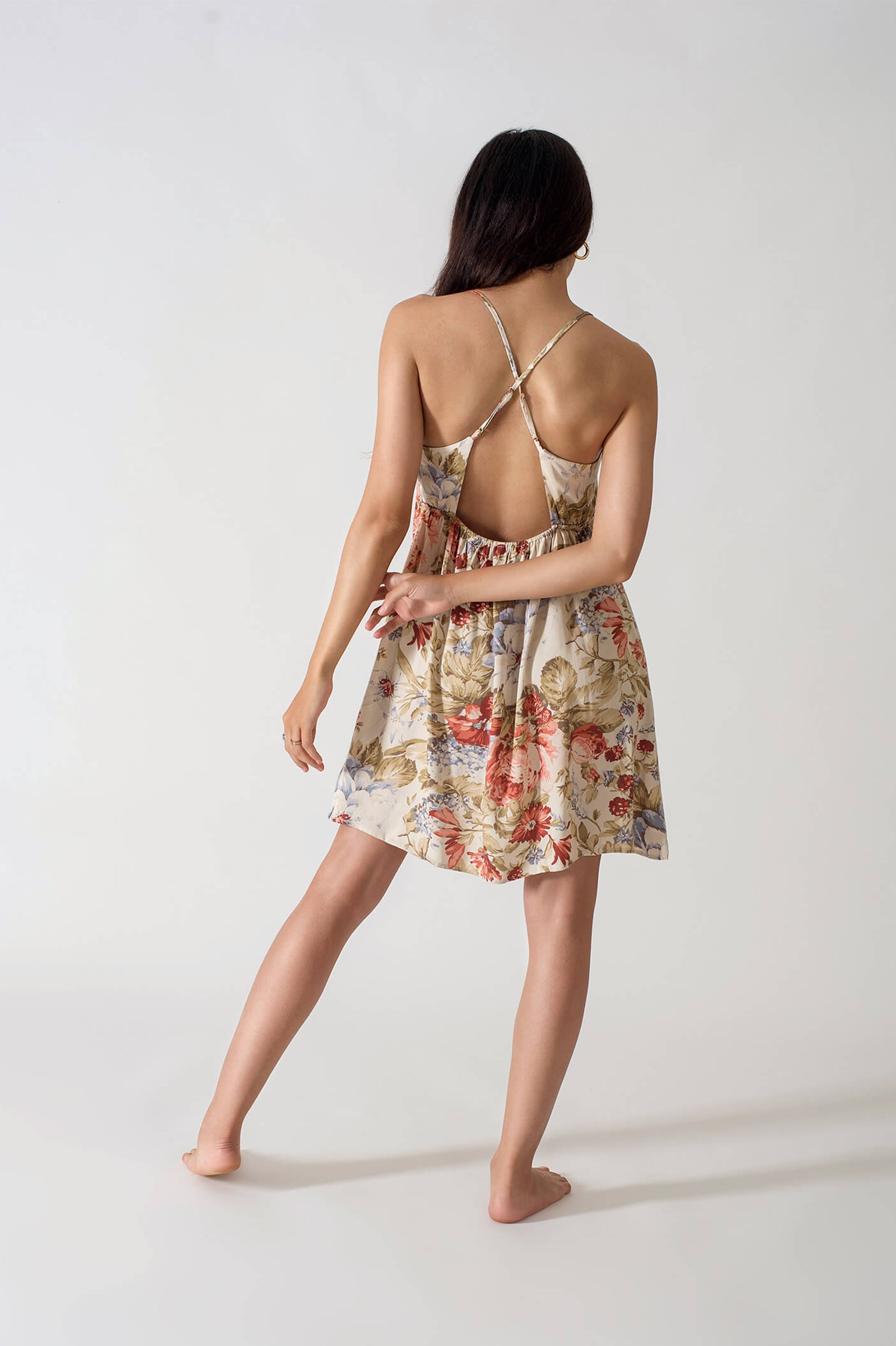 Be Cosy Orange Nightdress with Floral Print