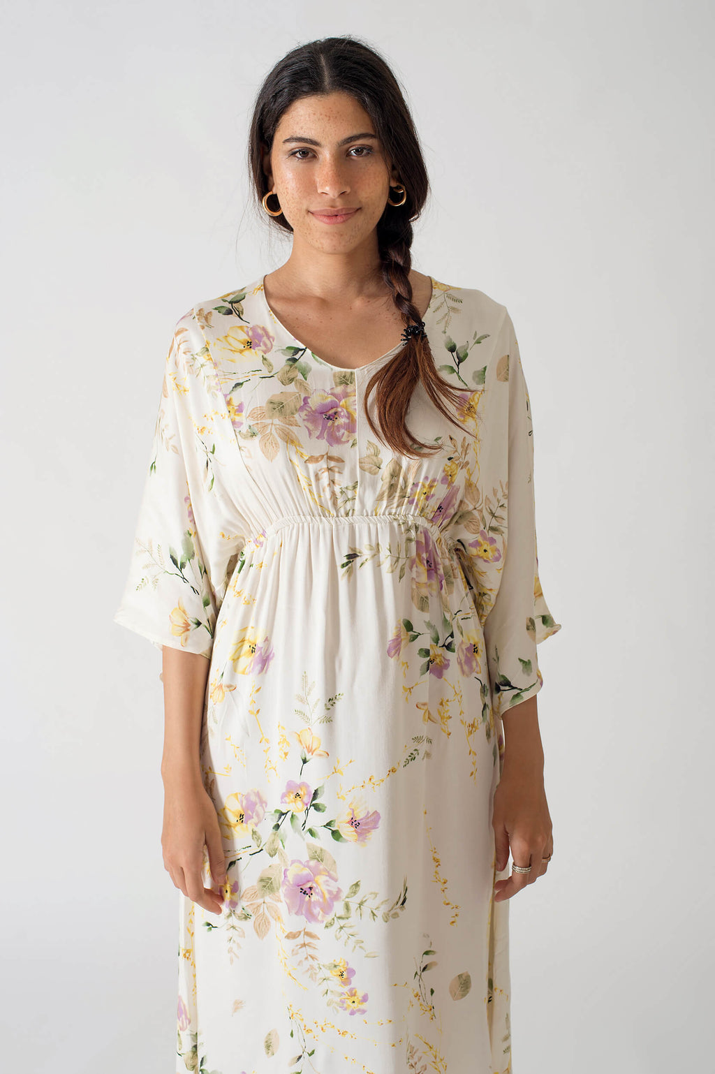 Be Cosy Soft Yellow Nightdress with Floral Print