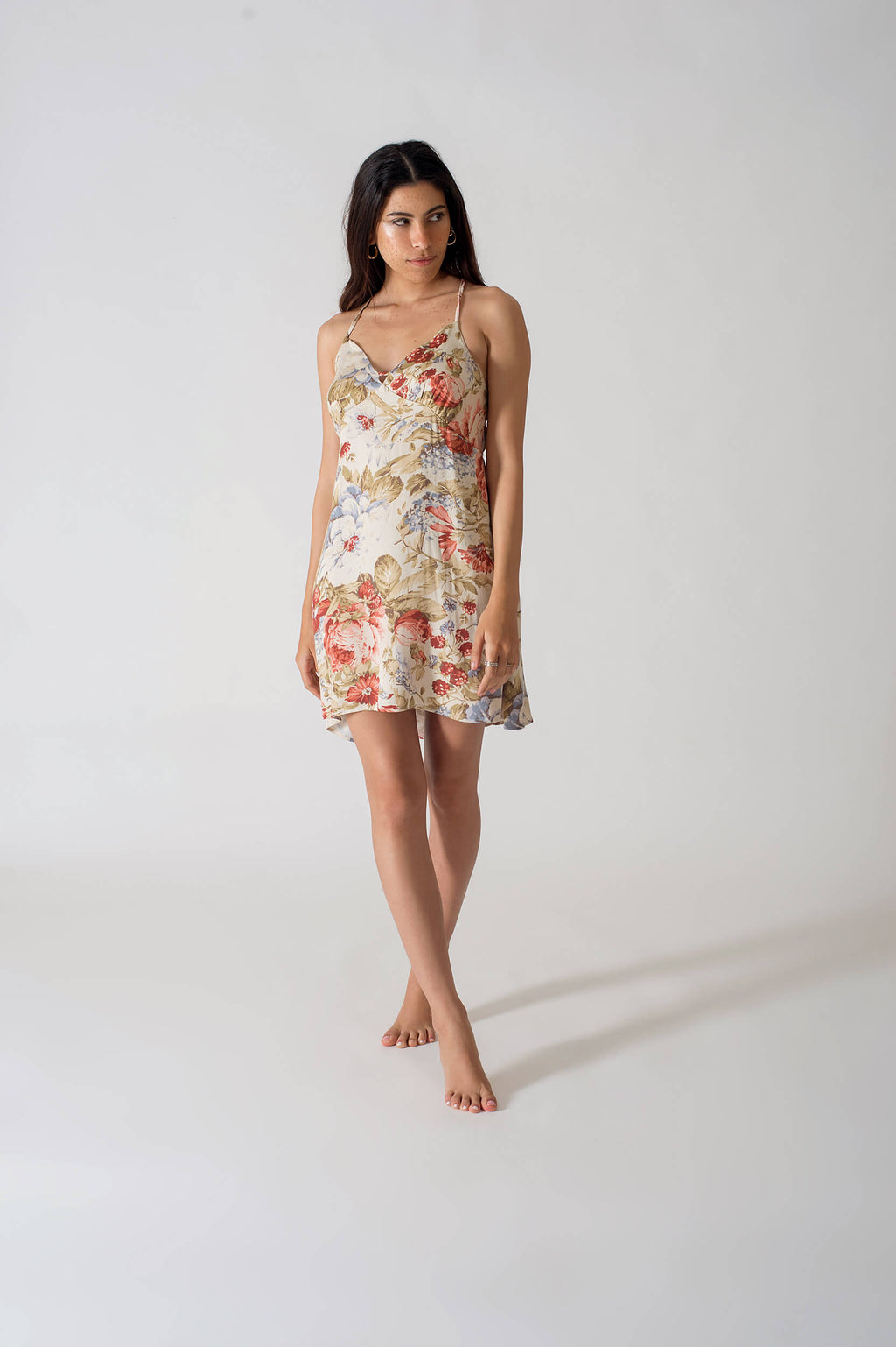Be Cosy Orange Nightdress with Floral Print