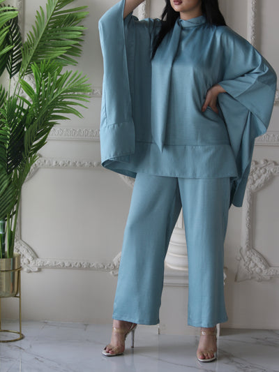 Becosy X Almayasa turquoise suit
