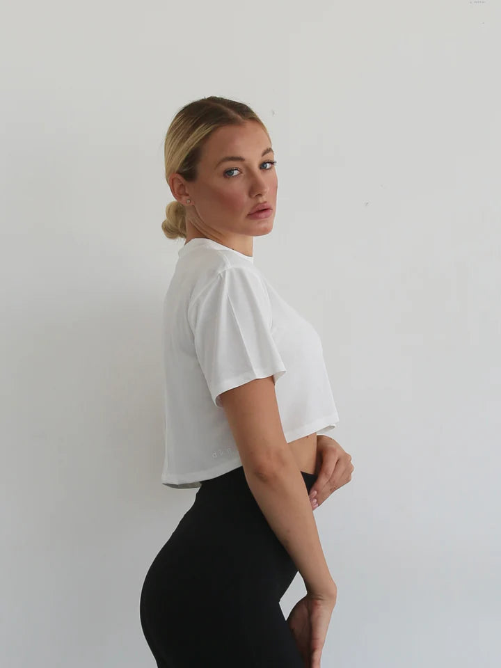 DKN Summer Essential Crop Top in White