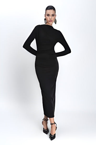 Black Chiffon Maxi Dress