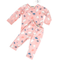 Be Cosy Girl's Pink PJ Set with Cat Print