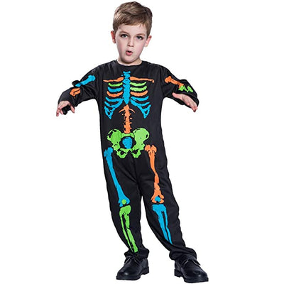 Boys Colorful Bones Jumpsuit Costume