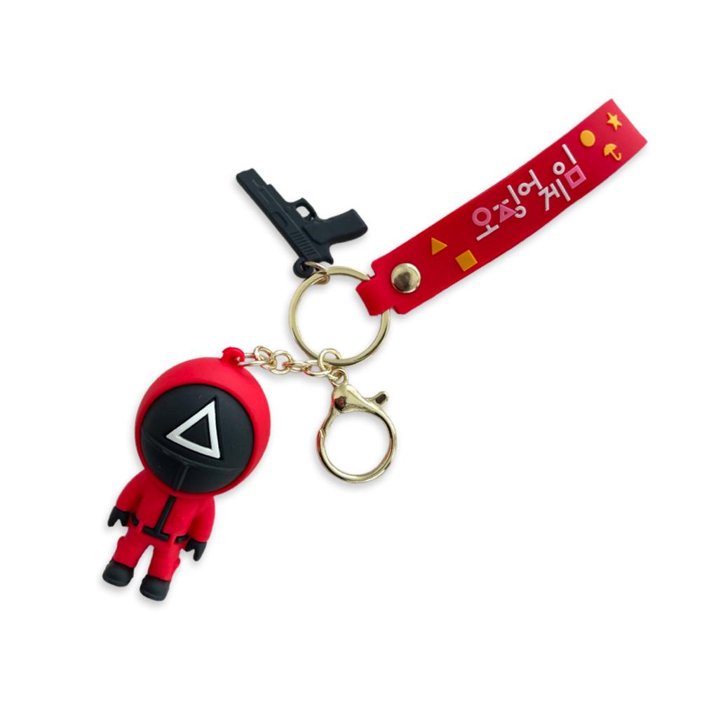 Red Triangle squid game key chain