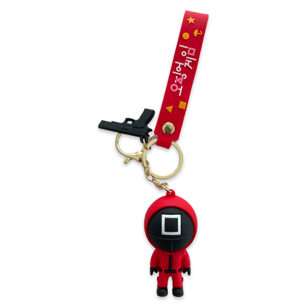 Red square squid game key chain