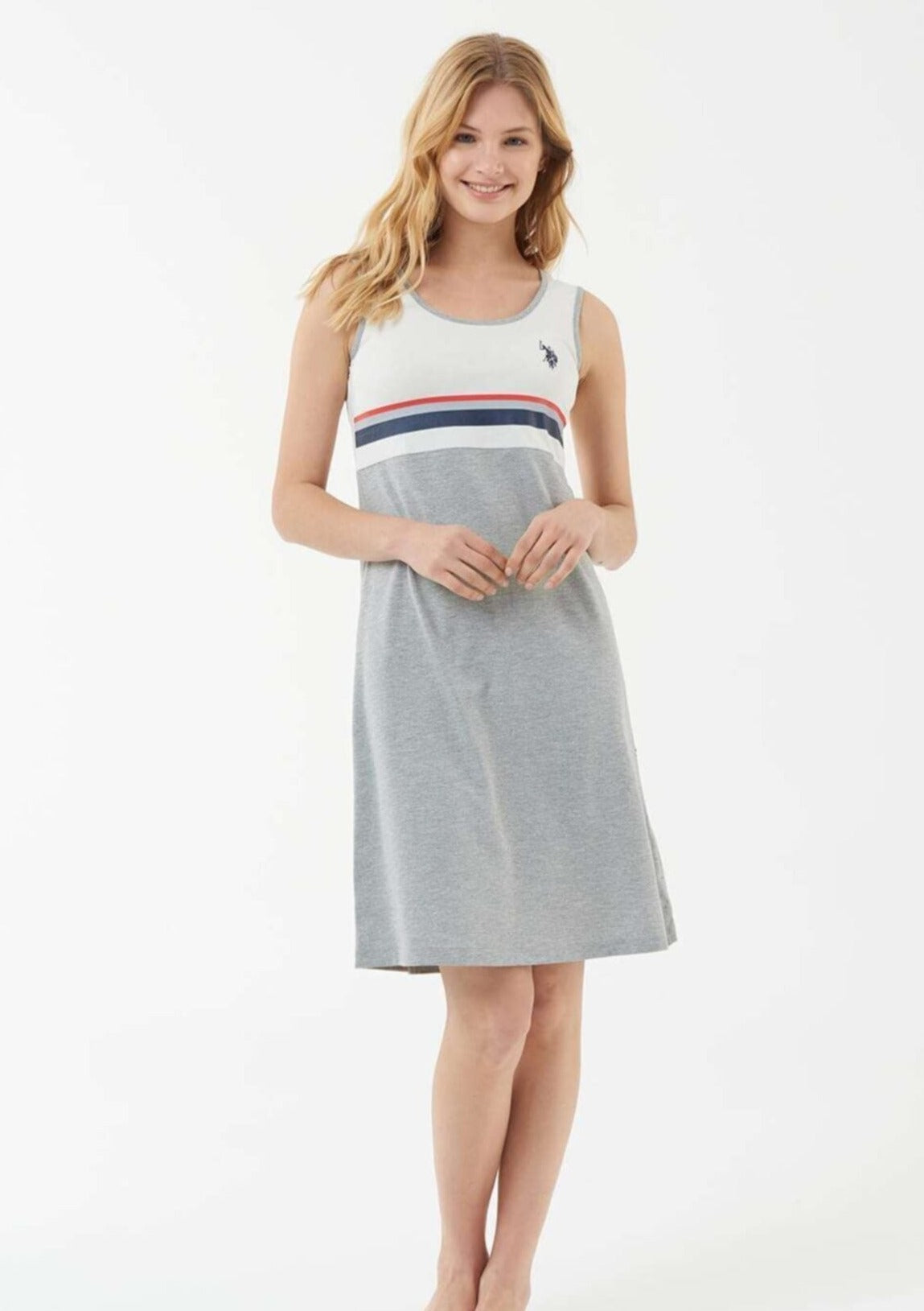 U.S. Polo casual dress grey without sleeves
